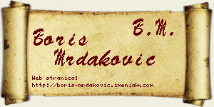 Boris Mrdaković vizit kartica